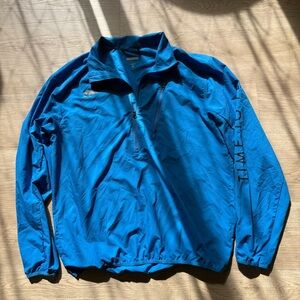 Mens Hoka One One Blue Quarter-Zip Windbreaker Pullover